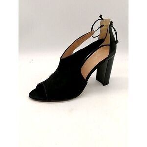 Rachel Zoe Sandals Womens Stephanie Black 11 Peep Toe Shoe Suede High‎ Heel NEW